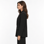 Women's Black Double-Breasted Tailored Blazer with Notch Lapels - Labchaparro